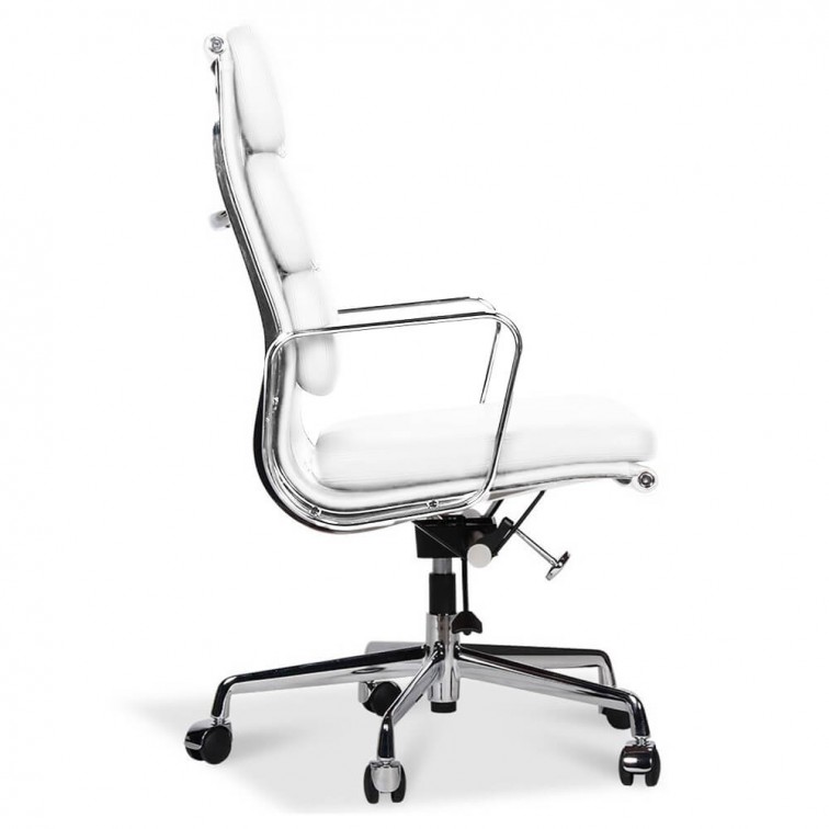 Stylo HWE Cadeira escritório ergonómica design branca pele sintética