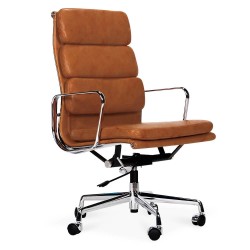 Réplica de la silla oficina soft pad EA219 en piel vintage envejecida